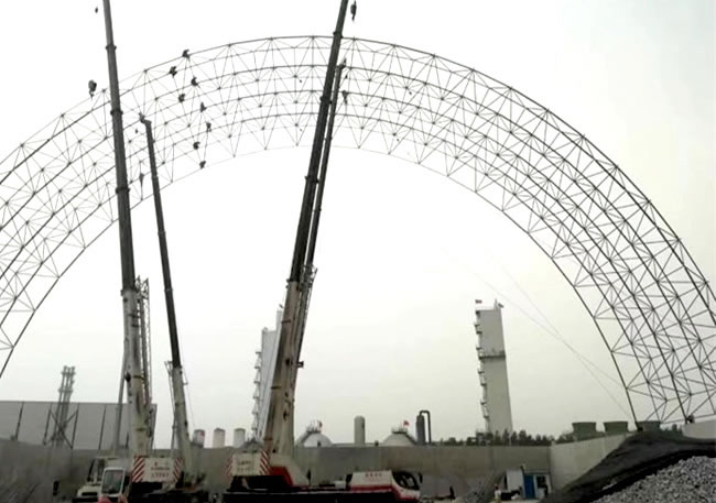 壺關商混站料倉球形網架